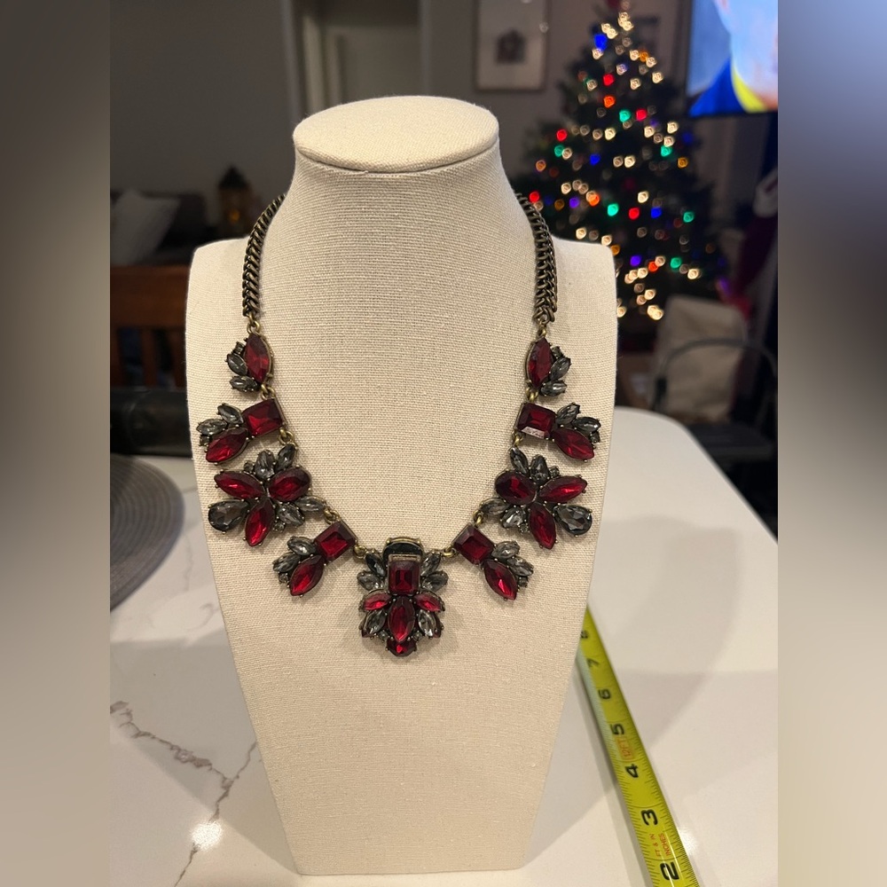 C. Wonder Red and Silver Floral Necklace